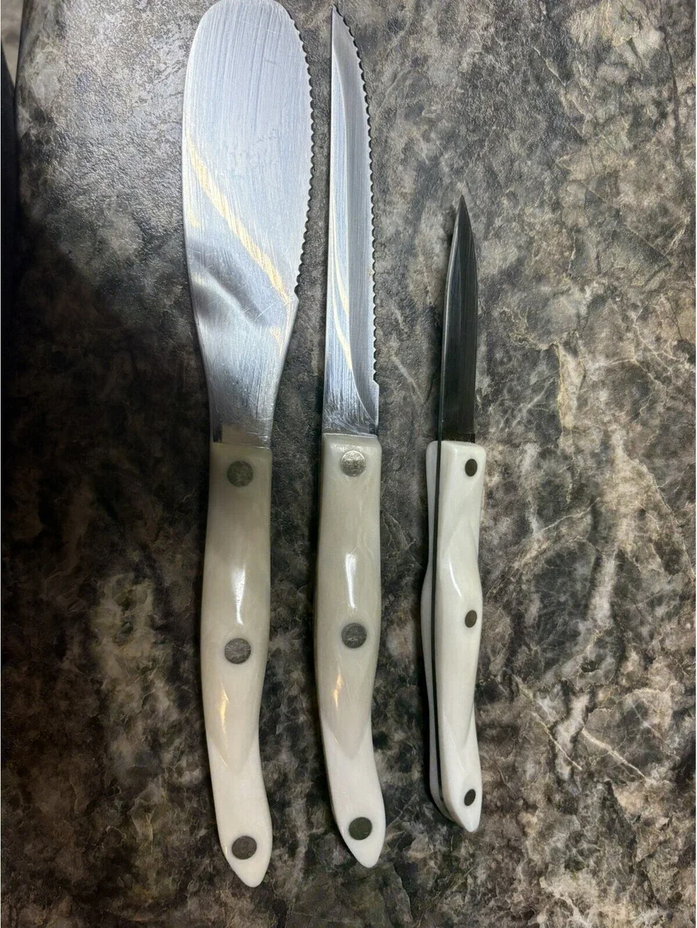 Cutco 1768 Spatula Spreader, 1721 Trimmer, 1720 Paring Knives.